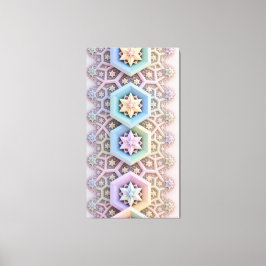 Fractal Kaleidoscope Movement in Soft Gradient Canvas Afdruk