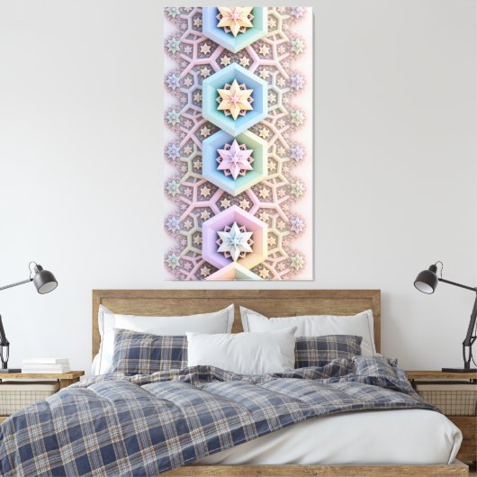 Fractal Kaleidoscope Movement in Soft Gradient Canvas Afdruk (Insitu (Slaapkamer))