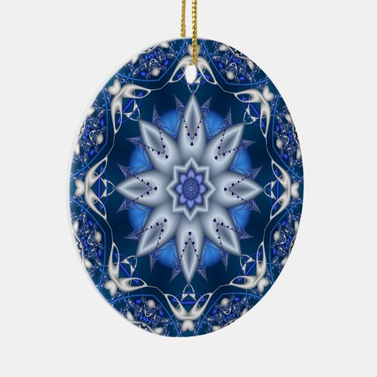 Fractal Kaleidoscope Winter Delight Ornament (Rechts)