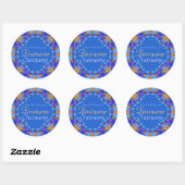 Fractal Kant Blauwe Boekplaatsticker Ronde Sticker (Vel)