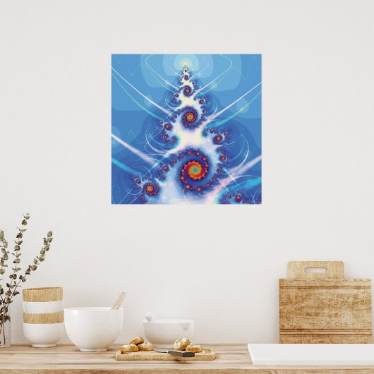 Fractal kerstboom poster (Keuken)