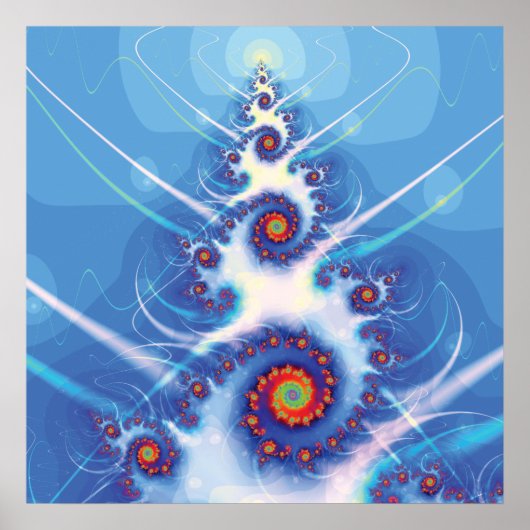 Fractal kerstboom poster (Voorkant)