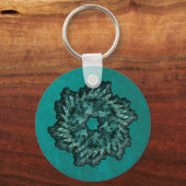 Fractal Kerstmis Wreath Sleutelhanger (Voorkant)
