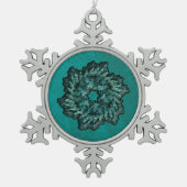 Fractal Kerstmis Wreath Tin Sneeuwvlok Ornament (Voorkant)