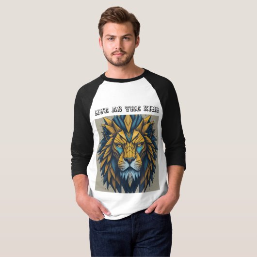 Fractal King: Geometrisch Leeuw T-shirt (Voorkant volledig)