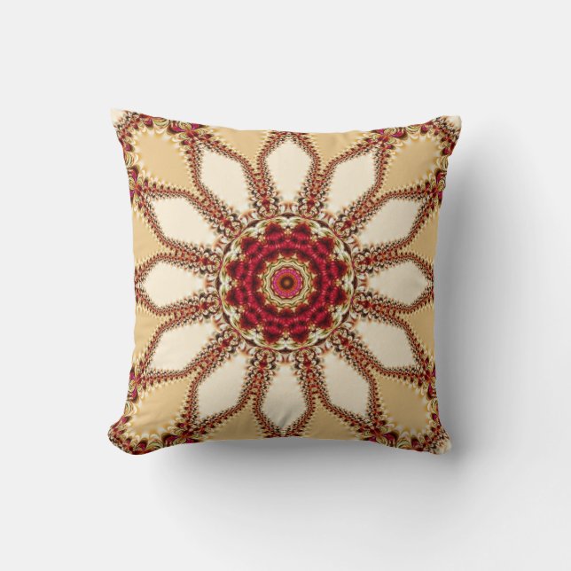 Fractal Lace Daisy Flower Big Cushion Pillow Kussen (Voorkant)