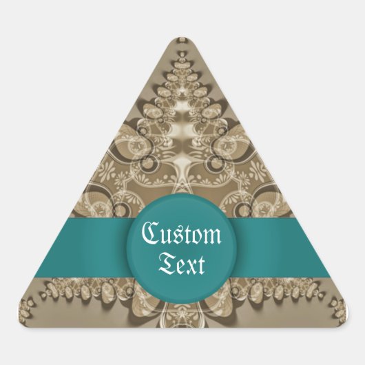 Fractal Lace Gift Label Name plate Triangle Sticke (Voorkant)