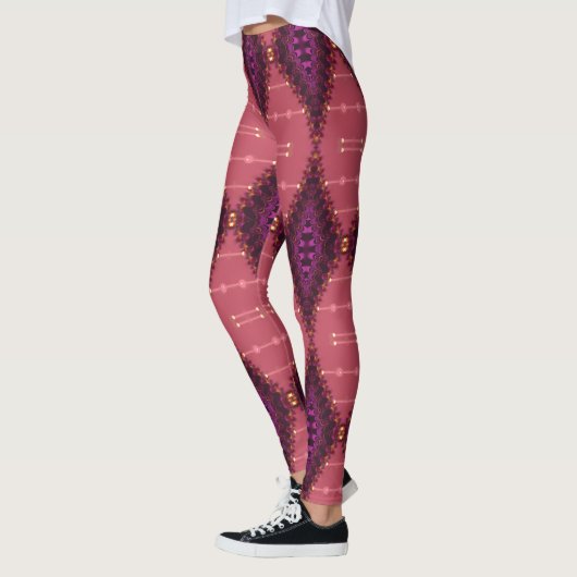 Fractal Lace Paarse + Earth Roze Leggings ★ Psydef (Links)