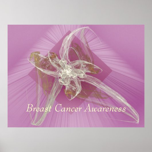 Fractal Lily - Borstkanker Poster (Voorkant)