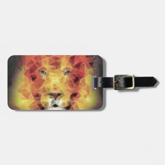 Fractal lion bagagelabel (Voorkant horizontaal)