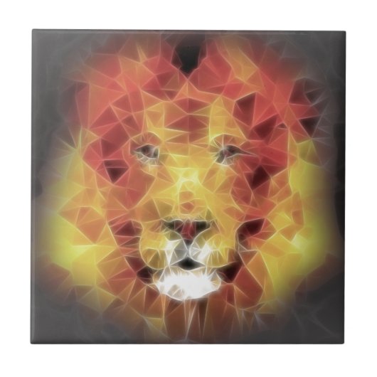 Fractal lion tegeltje (Voorkant)