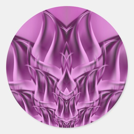 Fractal Lotus Flower Abstract Ronde Sticker (Voorkant)