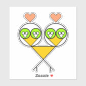 Fractal Lovebirds Custom-Cut Vinyl Sticker (Vel)