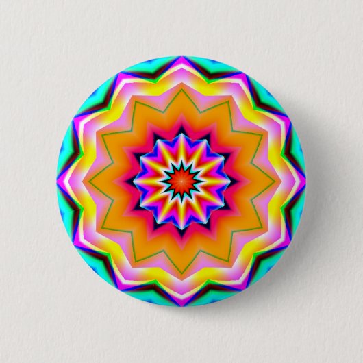 Fractal Mandala - 08 Ronde Button 5,7 Cm (Voorkant)