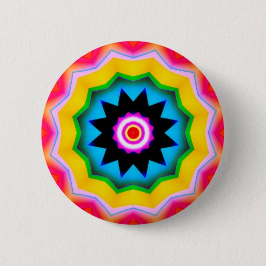 Fractal Mandala - 12 Ronde Button 5,7 Cm (Voorkant)