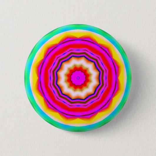 Fractal Mandala - 14 Ronde Button 5,7 Cm (Voorkant)