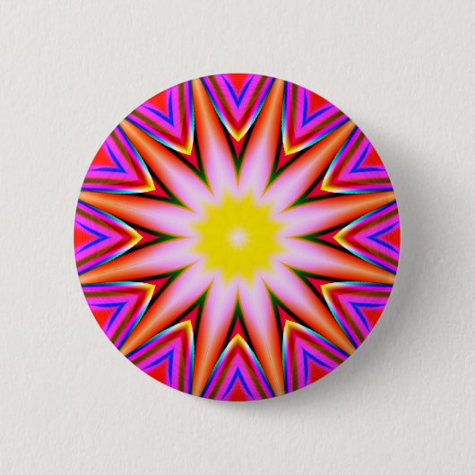 Fractal Mandala - 18 Ronde Button 5,7 Cm (Voorkant)
