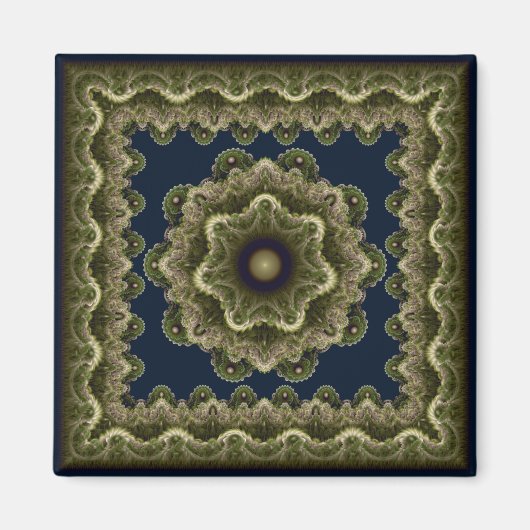 Fractal mandala fairy framed ornament magneet (Voorkant)