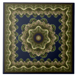 Fractal mandala fairy framed ornament tegeltje