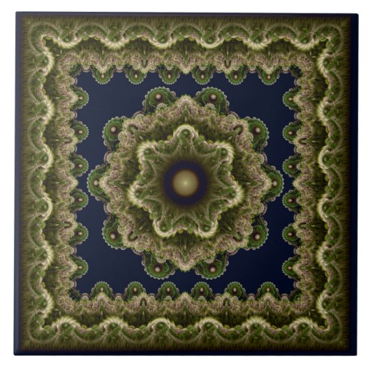 Fractal mandala fairy framed ornament tegeltje (Voorkant)