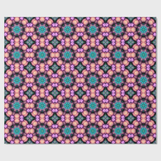 Fractal Mandala Floral Psychedelic Art Cadeaupapier (Vlak)