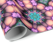 Fractal Mandala Floral Psychedelic Art Cadeaupapier (Rol Hoek)