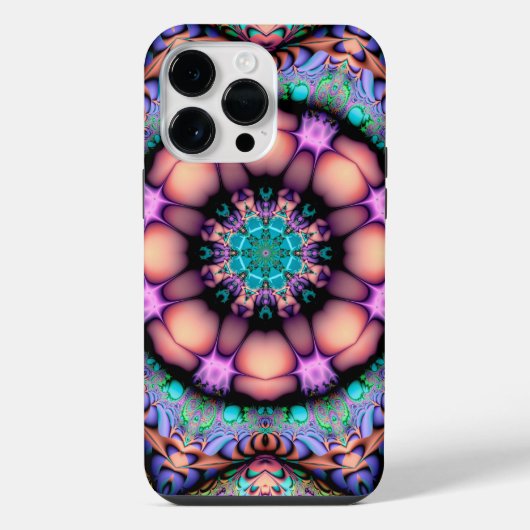 Fractal Mandala Floral Psychedelic Art iPhone Hoesje (Achterkant)