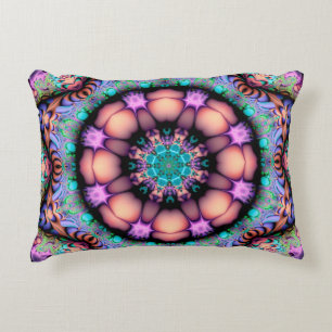 Fractal Mandala Floral Psychedelic Art Pillow Accent Kussen