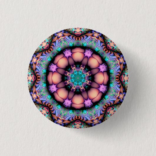 Fractal Mandala Floral Psychedelic Art Ronde Button 3,2 Cm (Voorkant)