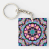 Fractal Mandala Floral Psychedelic Art Sleutelhang Sleutelhanger (voorkant)