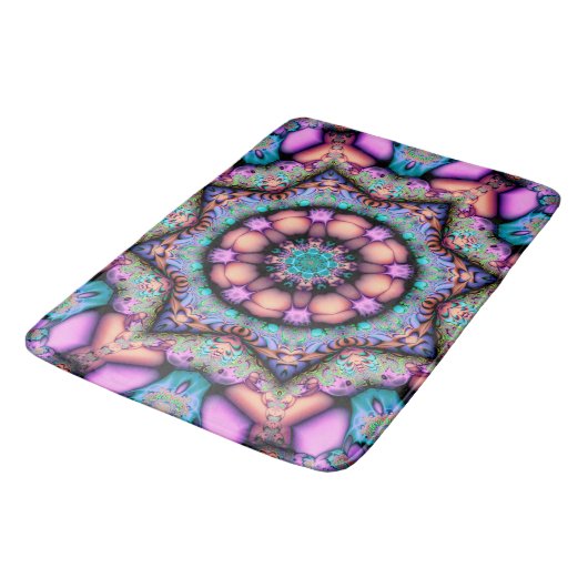 Fractal Mandala Floral Psychedelic Badmat (Gekanteld)