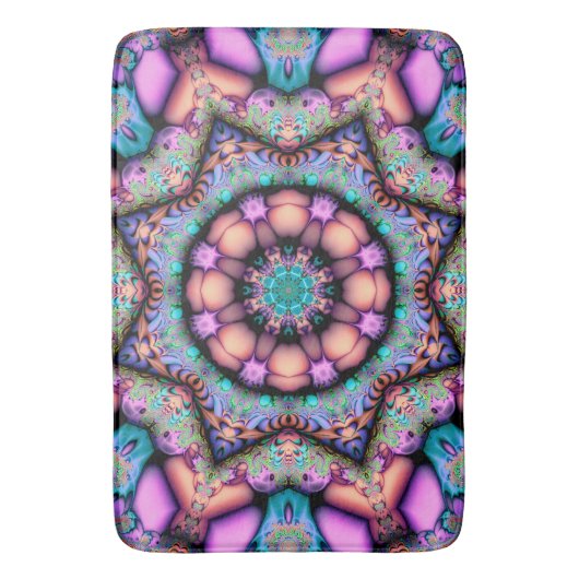 Fractal Mandala Floral Psychedelic Badmat (Voorkant Verticaal)