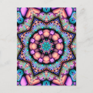 Fractal Mandala Floral Psychedelic Briefkaart