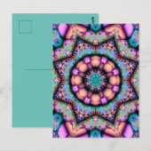 Fractal Mandala Floral Psychedelic Briefkaart (Voorkant / Achterkant)