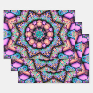 Fractal Mandala Floral Psychedelic Inpakpapier Vel