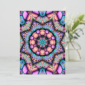 Fractal Mandala Floral Psychedelic Kaart (Staand voorkant)