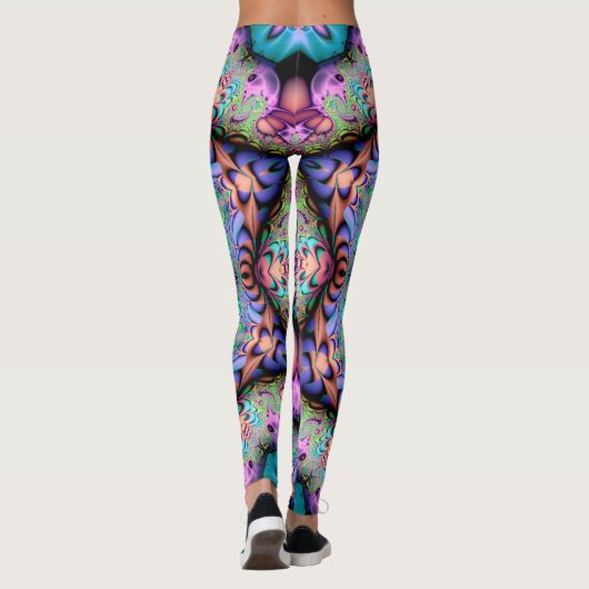 Fractal Mandala Floral Psychedelic Leggings (Achterkant)
