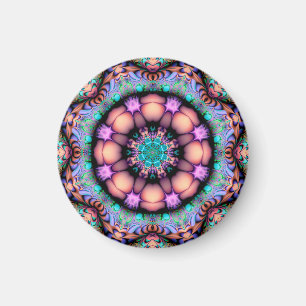 Fractal Mandala Floral Psychedelic Magneet