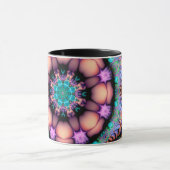 Fractal Mandala Floral Psychedelic Mok (Midden)