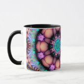 Fractal Mandala Floral Psychedelic Mok (Links)
