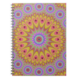 Fractal Mandala Floral Psychedelic Retro Notitieboek