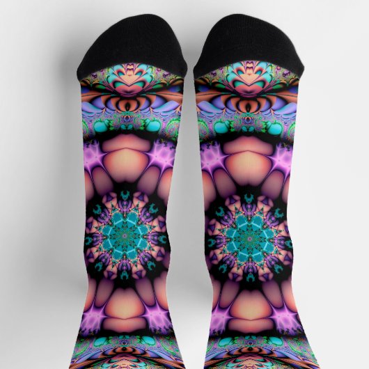 Fractal Mandala Floral Psychedelic Sokken (Top)