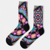 Fractal Mandala Floral Psychedelic Sokken (Links)