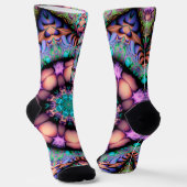 Fractal Mandala Floral Psychedelic Sokken (Gebogen)