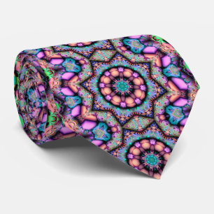 Fractal Mandala Floral Psychedelic Stropdas