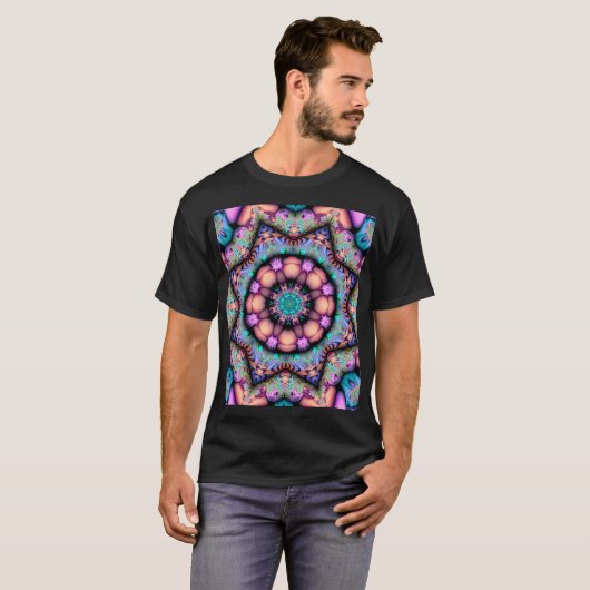 Fractal Mandala Floral Psychedelic T-shirt (Voorkant volledig)
