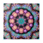 Fractal Mandala Floral Psychedelic Tegeltje (Voorkant)