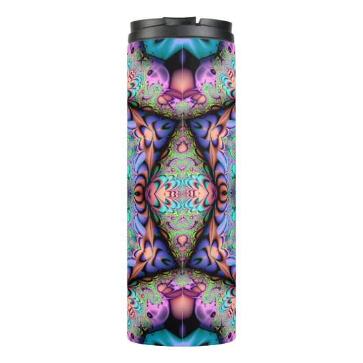 Fractal Mandala Floral Psychedelic Thermosbeker (Achterkant)