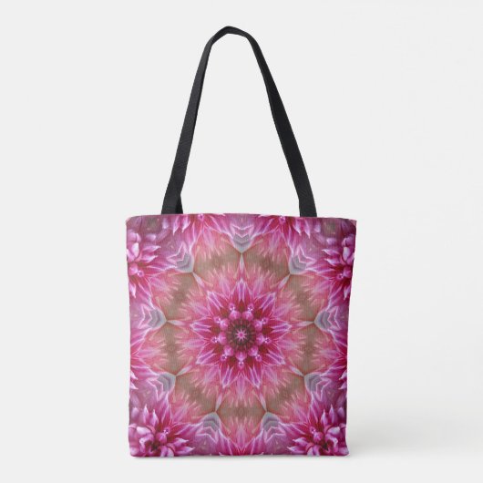 Fractal Mandala Floral Psychedelic Tote Bag (Achterkant)