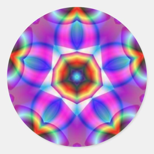 Fractal Mandala Heilige Ster Stickers (Voorkant)